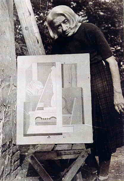 Ursula Vehrigs 1969 mit einem Bild aus ihrer Pariser Zeit